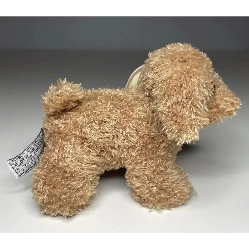 Vintage Aurora Dinky Dog Plush Mini Brown 4.5” Stuffed Animal Puppy With Tags